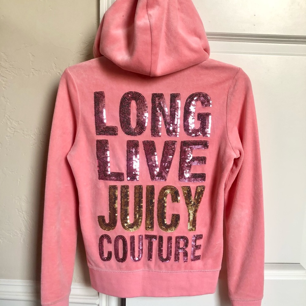 Like New Juicy Couture Velour Zip Up Hoodie